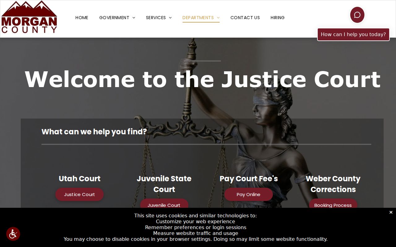 Morgan County bench warrant court calendar and Justice Court hours
