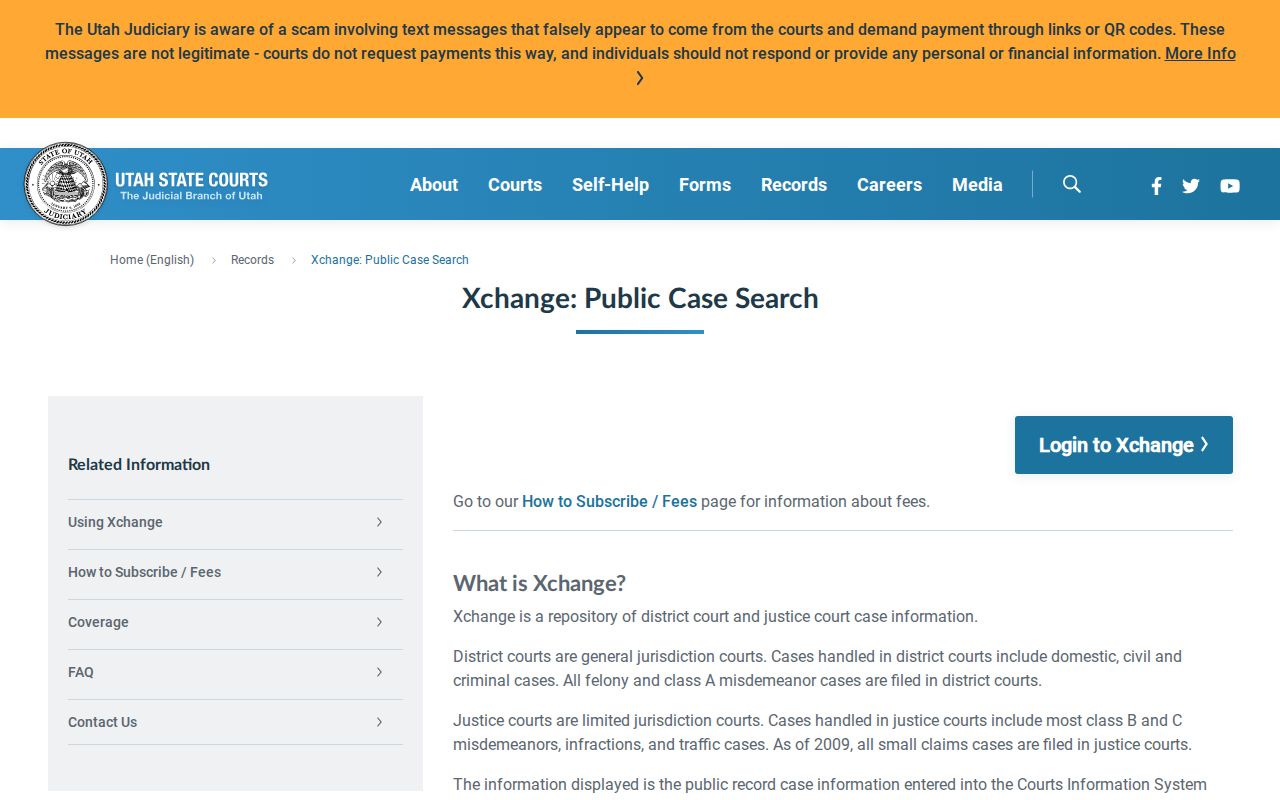Morgan County warrant search reference to public Utah Courts Xchange case summaries